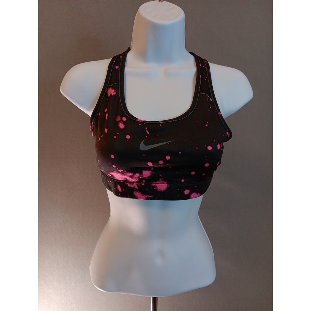 NIke DRI Fit Women's black pink sports bra Small  ****SOLD AS IS see all photos